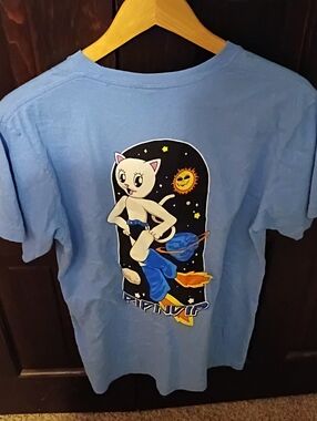 Ripndip Light Blue Cat Space Graphic Tee